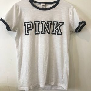 White PINK logo T-shirt
